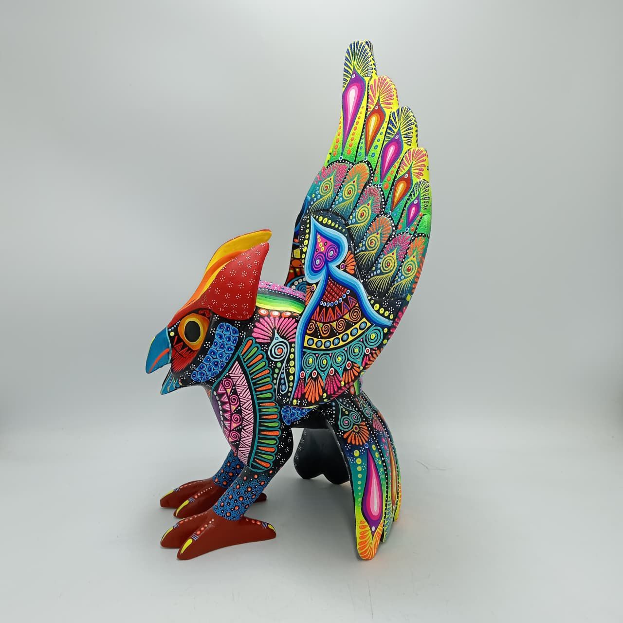 Mexican Folk Art Oaxacan Wood Carving Alebrije Hand Made, Owl By Luis Sosa PP8323