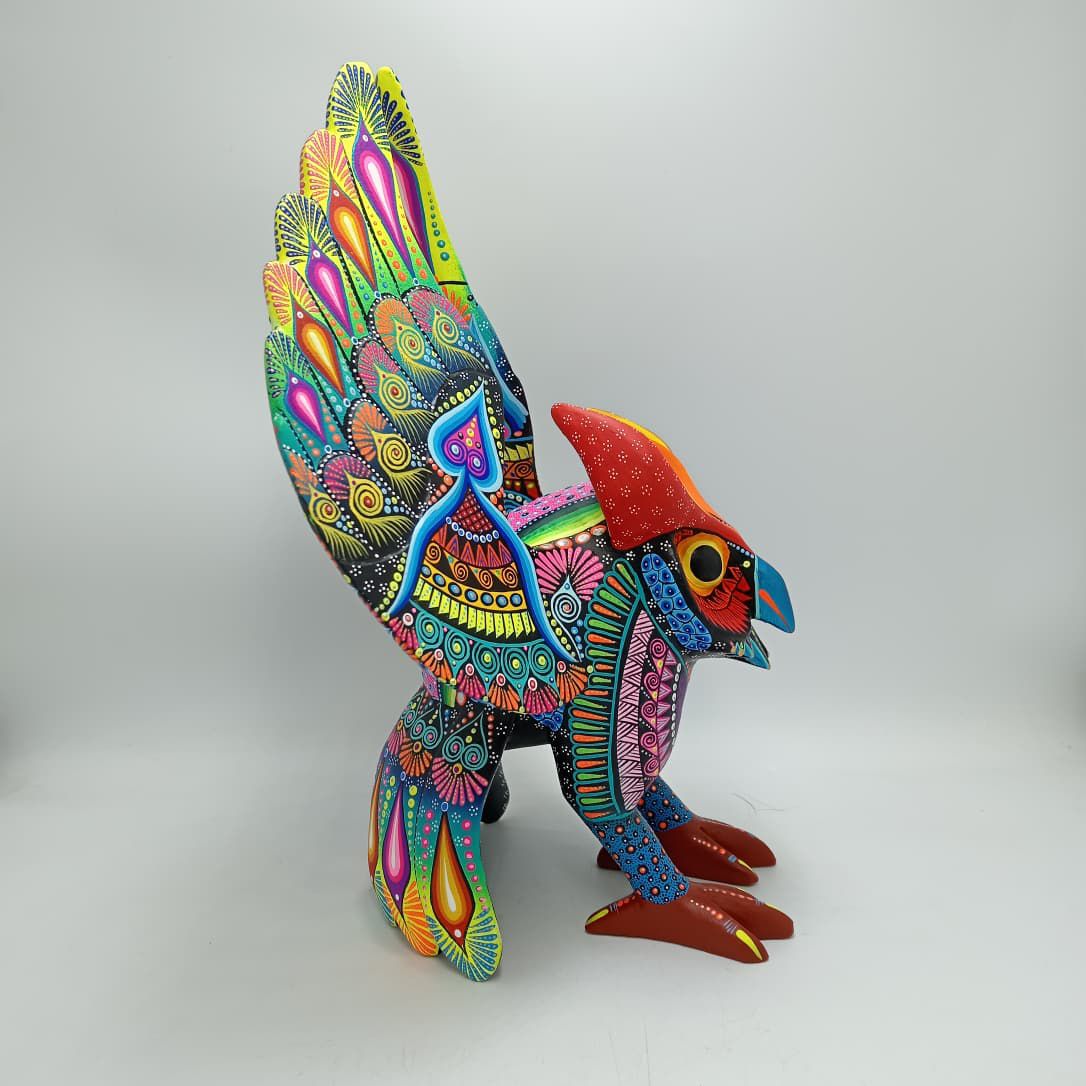 Mexican Folk Art Oaxacan Wood Carving Alebrije Hand Made, Owl By Luis Sosa PP8323