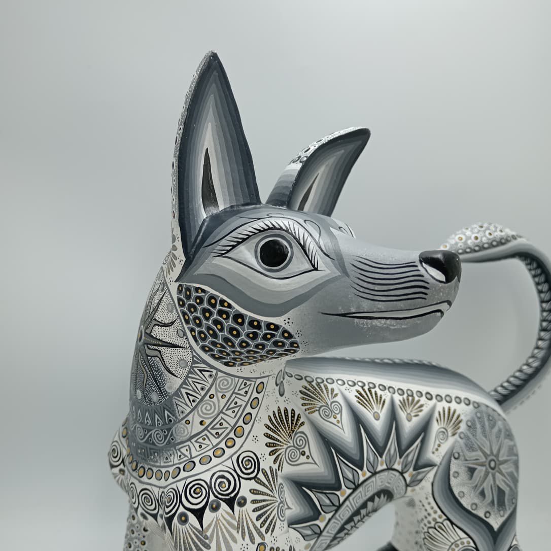 Mexican Folk Art Oaxacan Wood Carving Alebrije Hand Made, Dog By Luis Sosa PP8324
