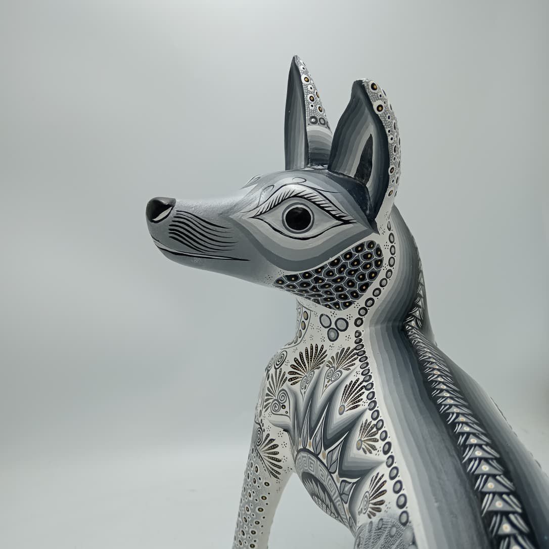 Mexican Folk Art Oaxacan Wood Carving Alebrije Hand Made, Dog By Luis Sosa PP8324