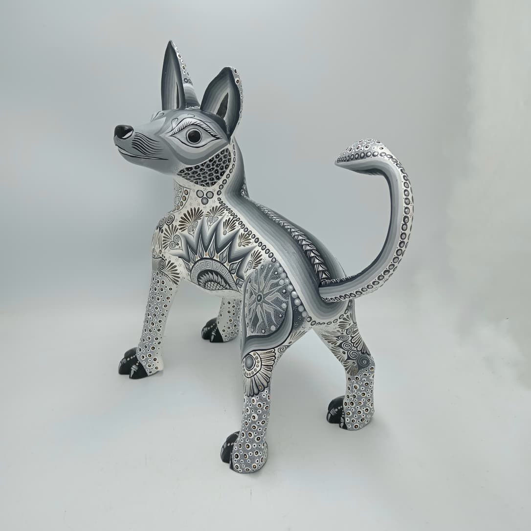 Mexican Folk Art Oaxacan Wood Carving Alebrije Hand Made, Dog By Luis Sosa PP8324