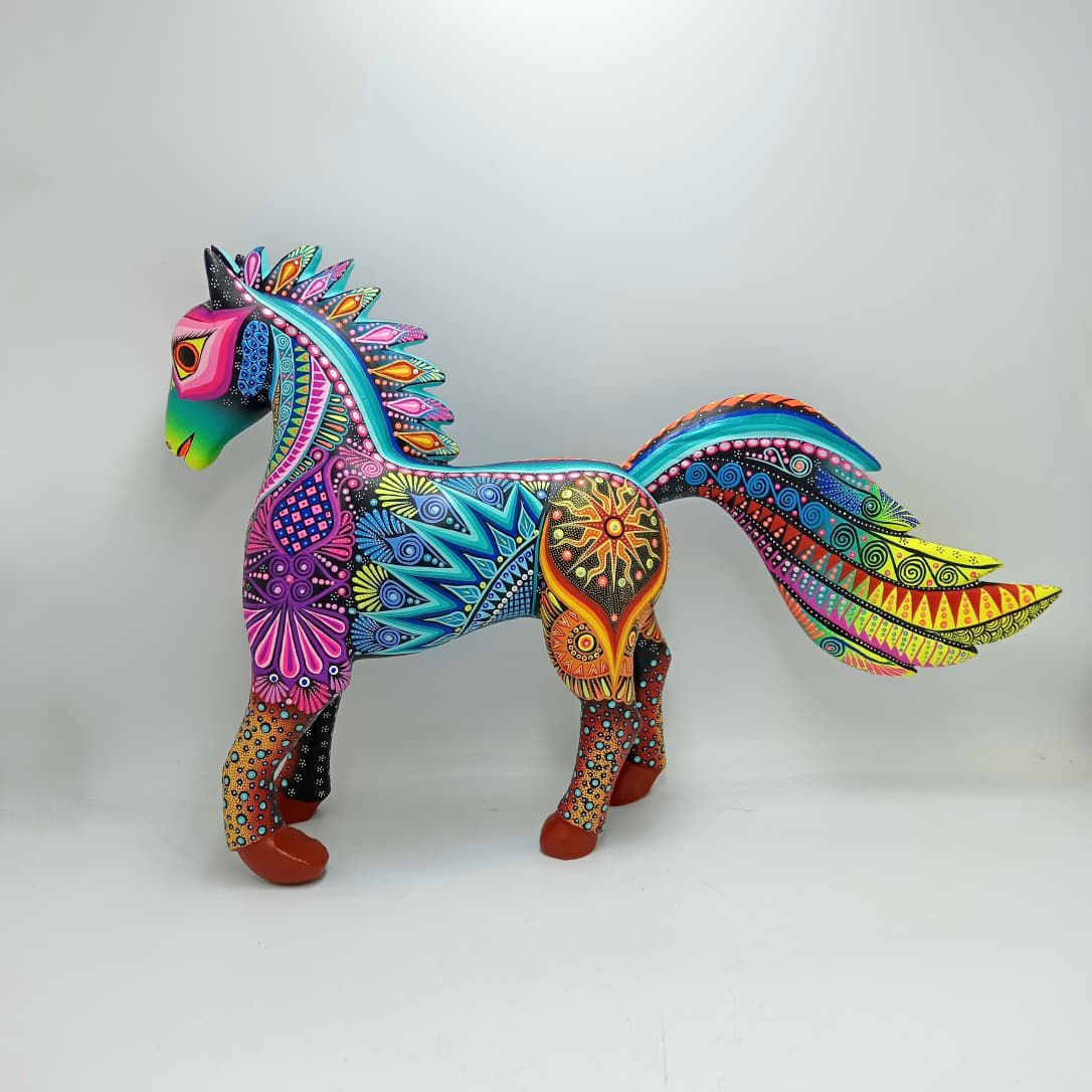 Mexican Folk Art Oaxacan Wood Carving Alebrije Hand Made, Horse By Luis Sosa PP8326