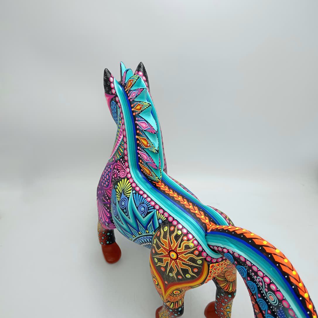 Mexican Folk Art Oaxacan Wood Carving Alebrije Hand Made, Horse By Luis Sosa PP8326