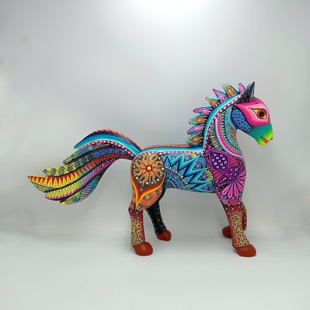 Mexican Folk Art Oaxacan Wood Carving Alebrije Hand Made, Horse By Luis Sosa PP8326