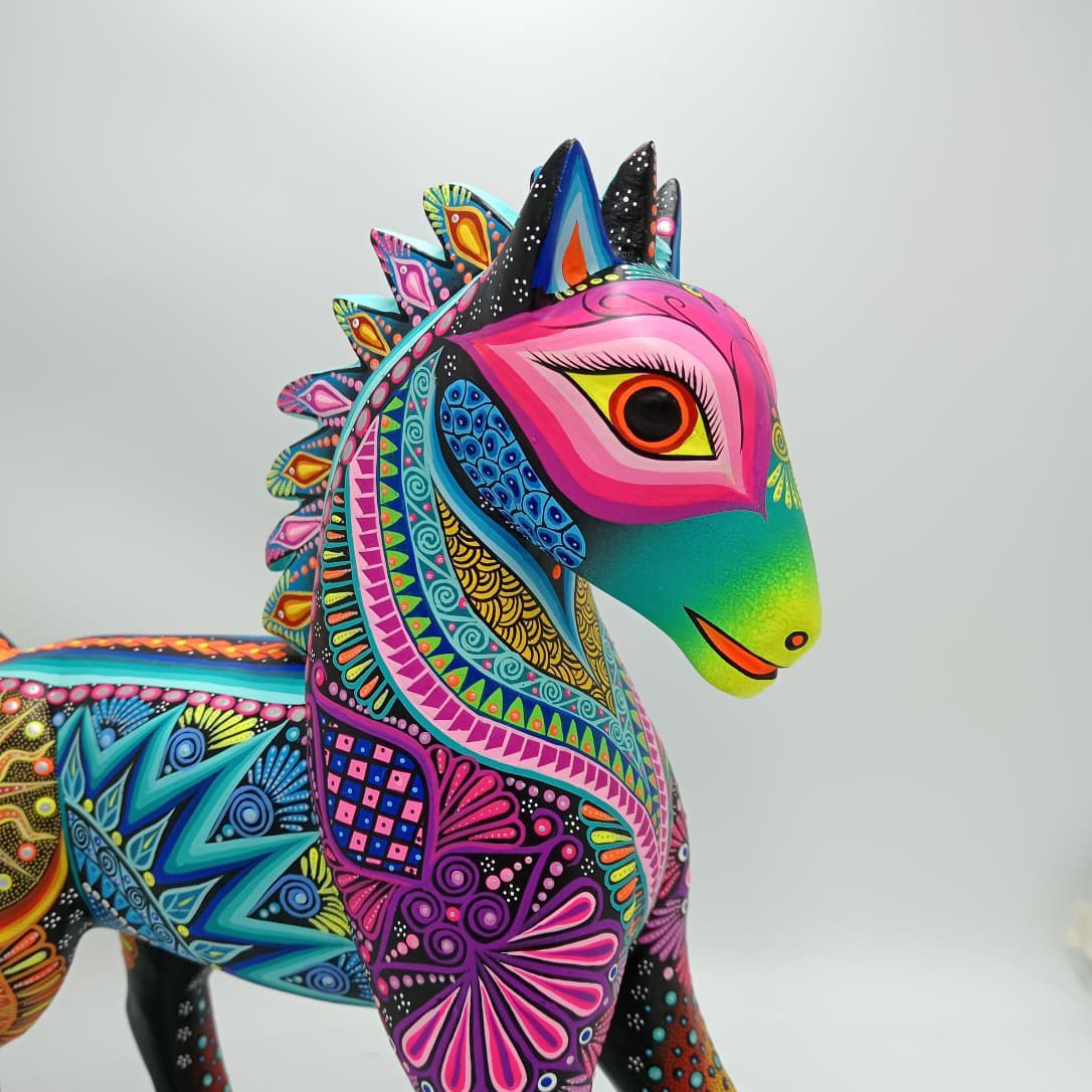 Mexican Folk Art Oaxacan Wood Carving Alebrije Hand Made, Horse By Luis Sosa PP8326
