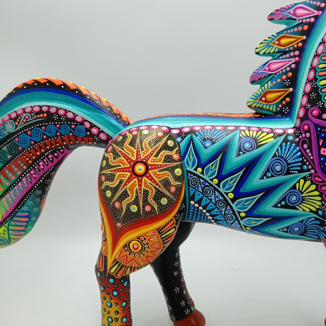 Mexican Folk Art Oaxacan Wood Carving Alebrije Hand Made, Horse By Luis Sosa PP8326
