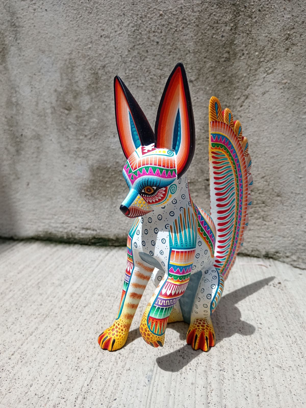 Mexican Oaxacan Wood Carving Fox By Julia Fuentes PP8332