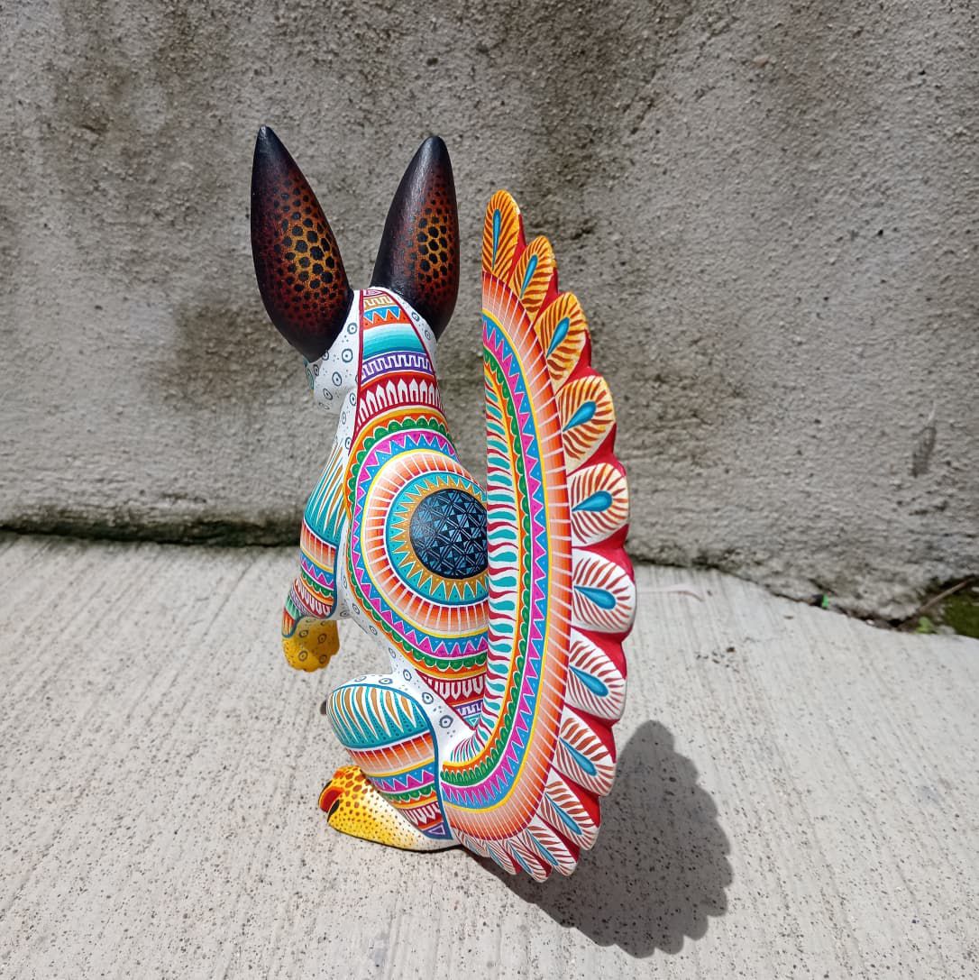 Mexican Oaxacan Wood Carving Fox By Julia Fuentes PP8332