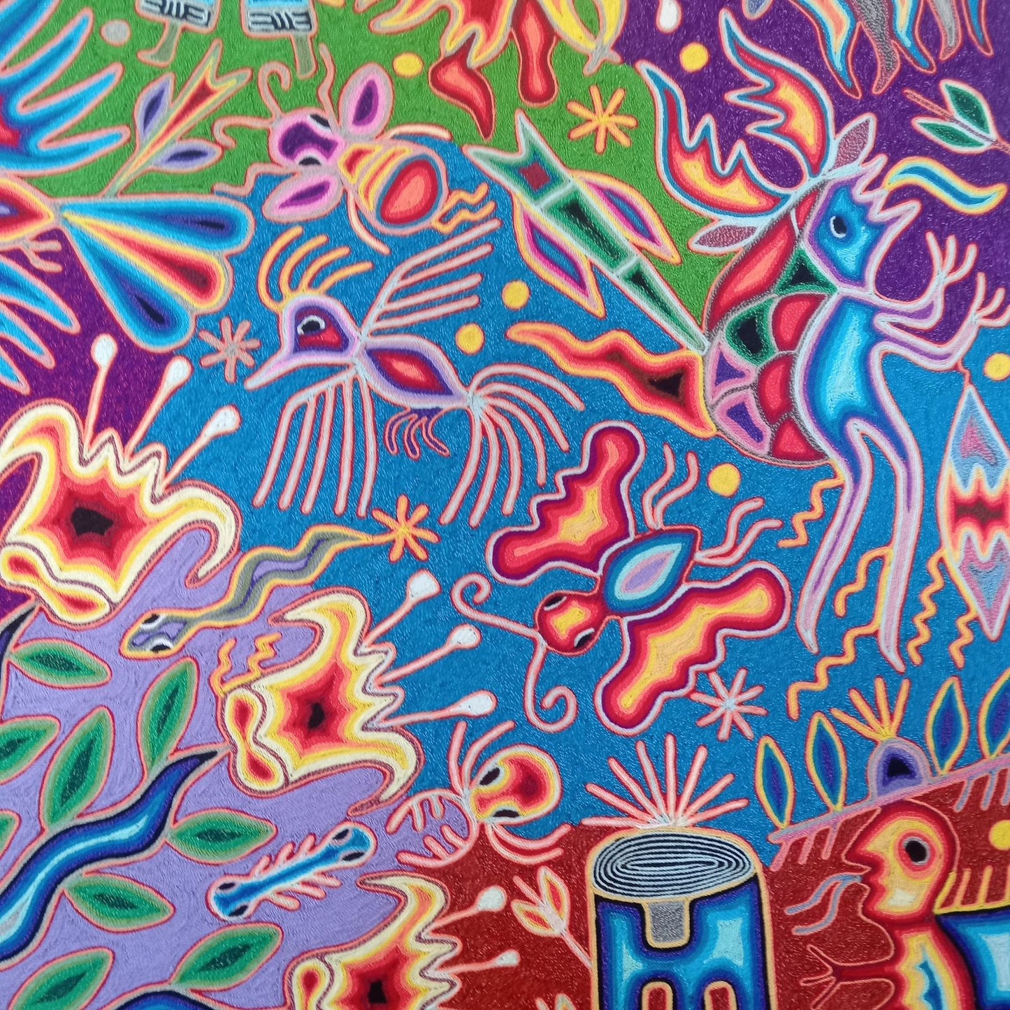 Huichol Yarn Painting Mexican Folk Art By Hilaria Chavez Carrillo PP8345