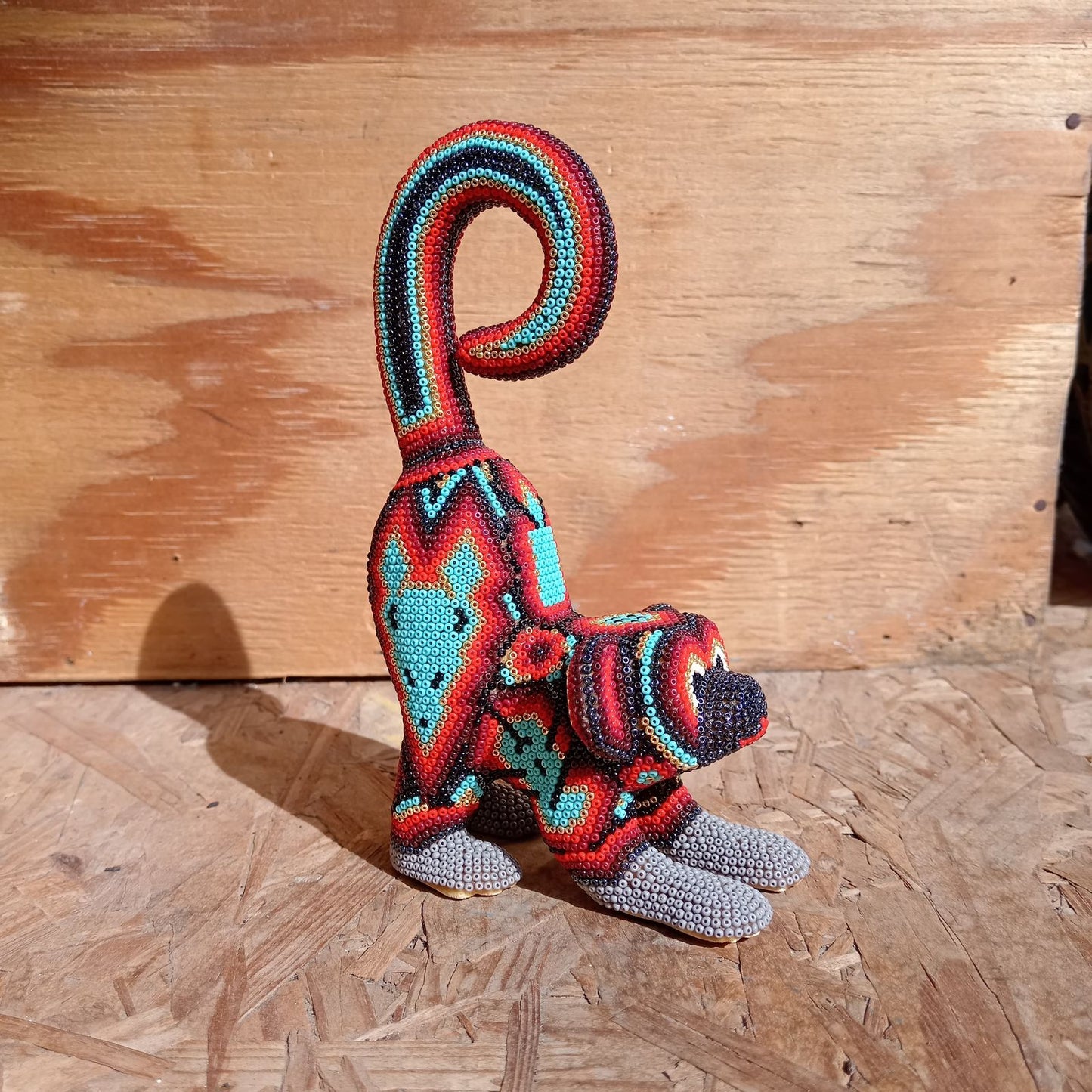 Mexican Huichol Hand Beaded Monkey By Mayola Villa Lopez PP8360