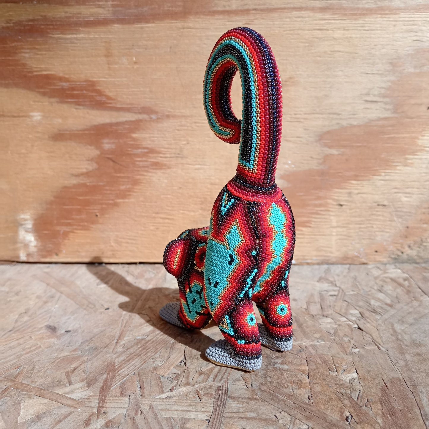 Mexican Huichol Hand Beaded Monkey By Mayola Villa Lopez PP8360