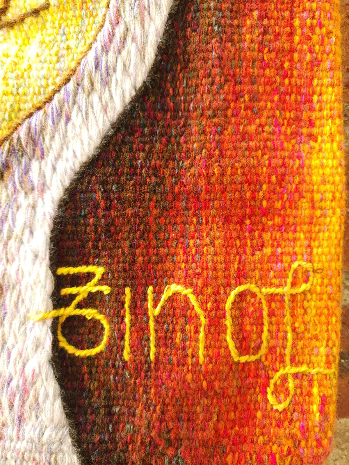 Hand Woven Alpaca Fiber Tapestry " Winged Moon" By Constantino Laura PP8365