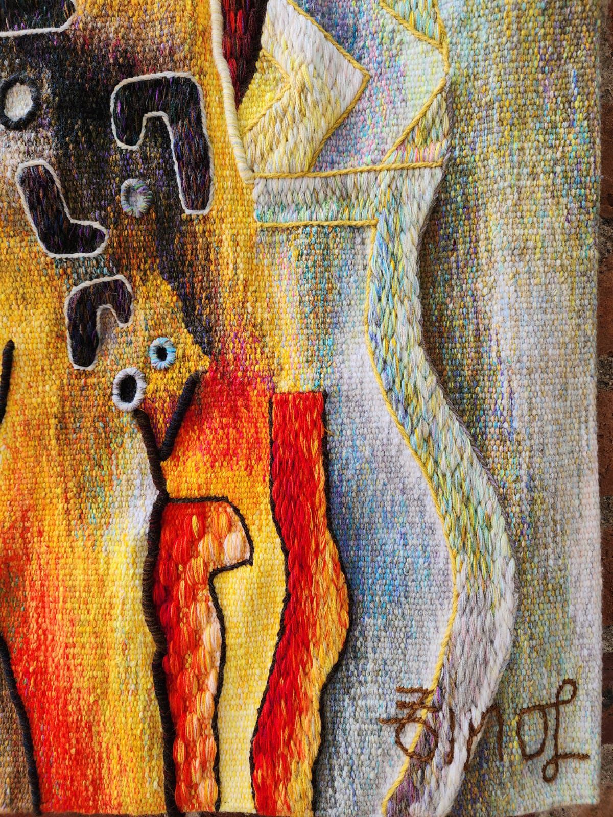 Hand Woven Alpaca Fiber Tapestry "Ancestral Wisdom" By Constantino Laura PP8366