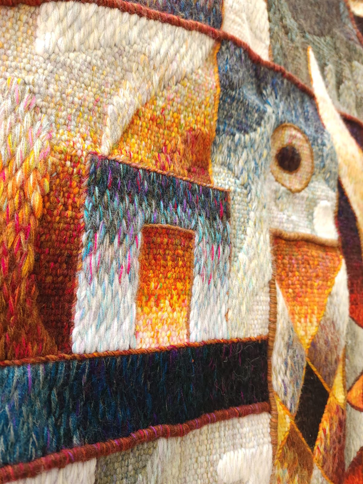 Hand Woven Alpaca Fiber Tapestry " Sea Depth II" By Constantino Laura PP8369