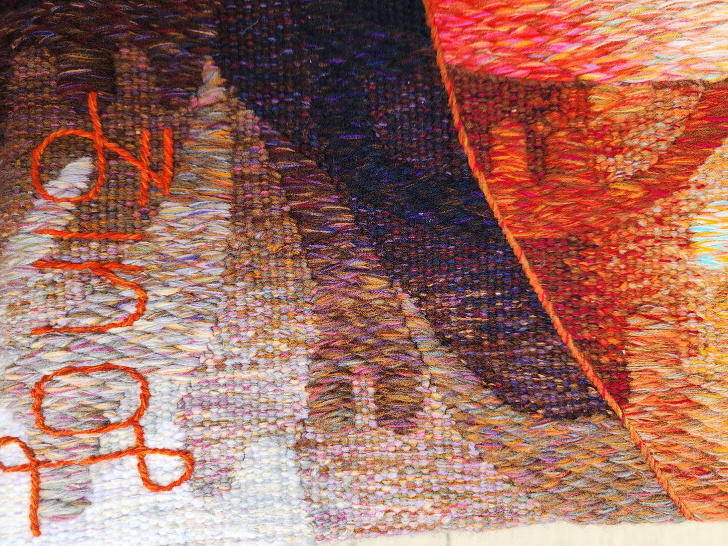 Hand Woven Alpaca Fiber Tapestry " Sea Depth II" By Constantino Laura PP8369
