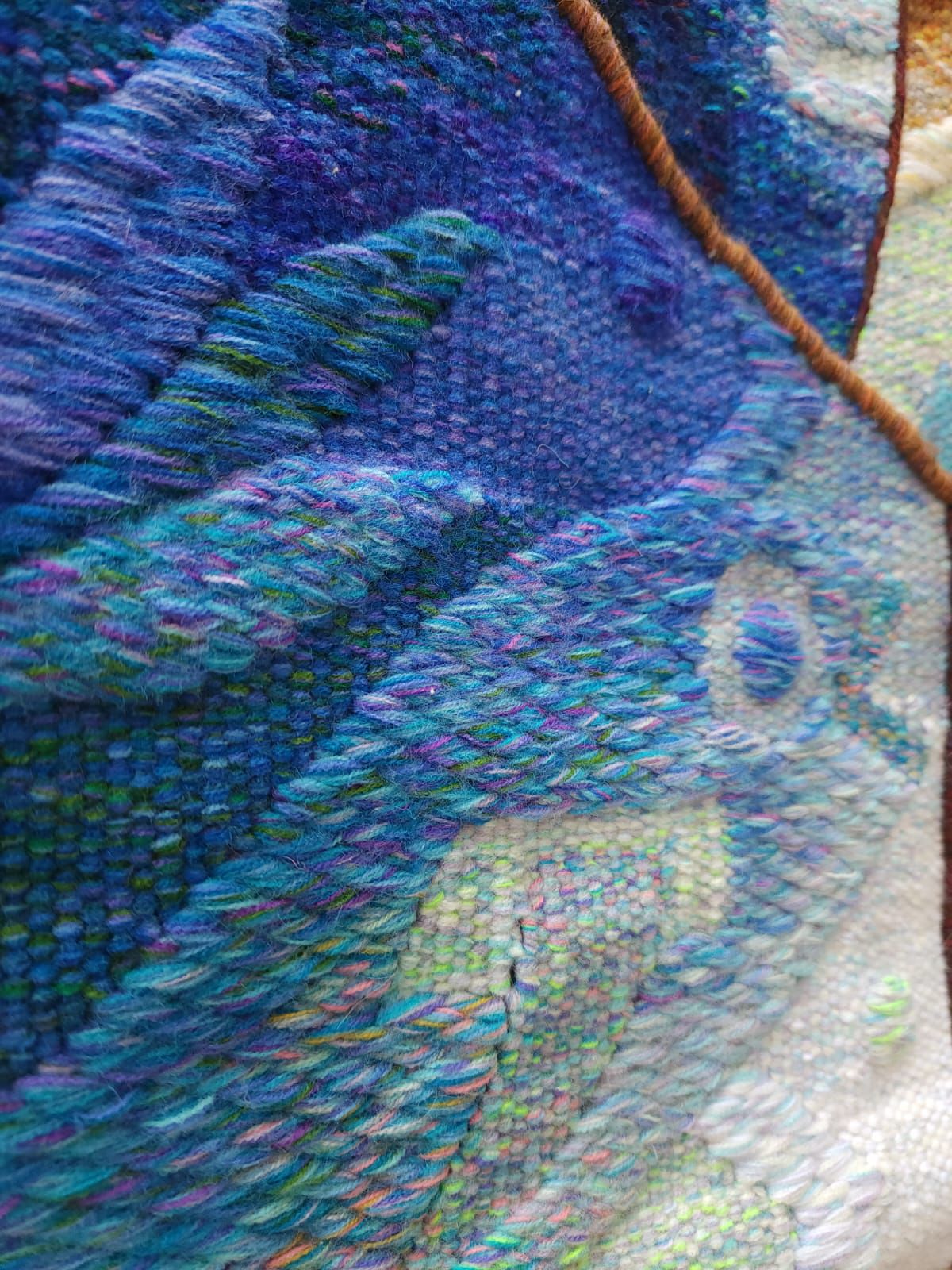 Hand Woven Alpaca Fiber Tapestry " Depth II" By Constantino Laura PP8370
