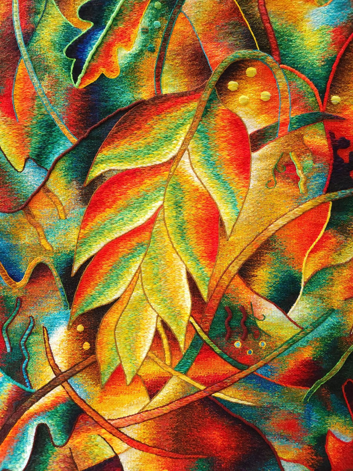 Hand Woven Alpaca Fiber Tapestry " Bird Of Paradise" By Constantino Laura PP8371