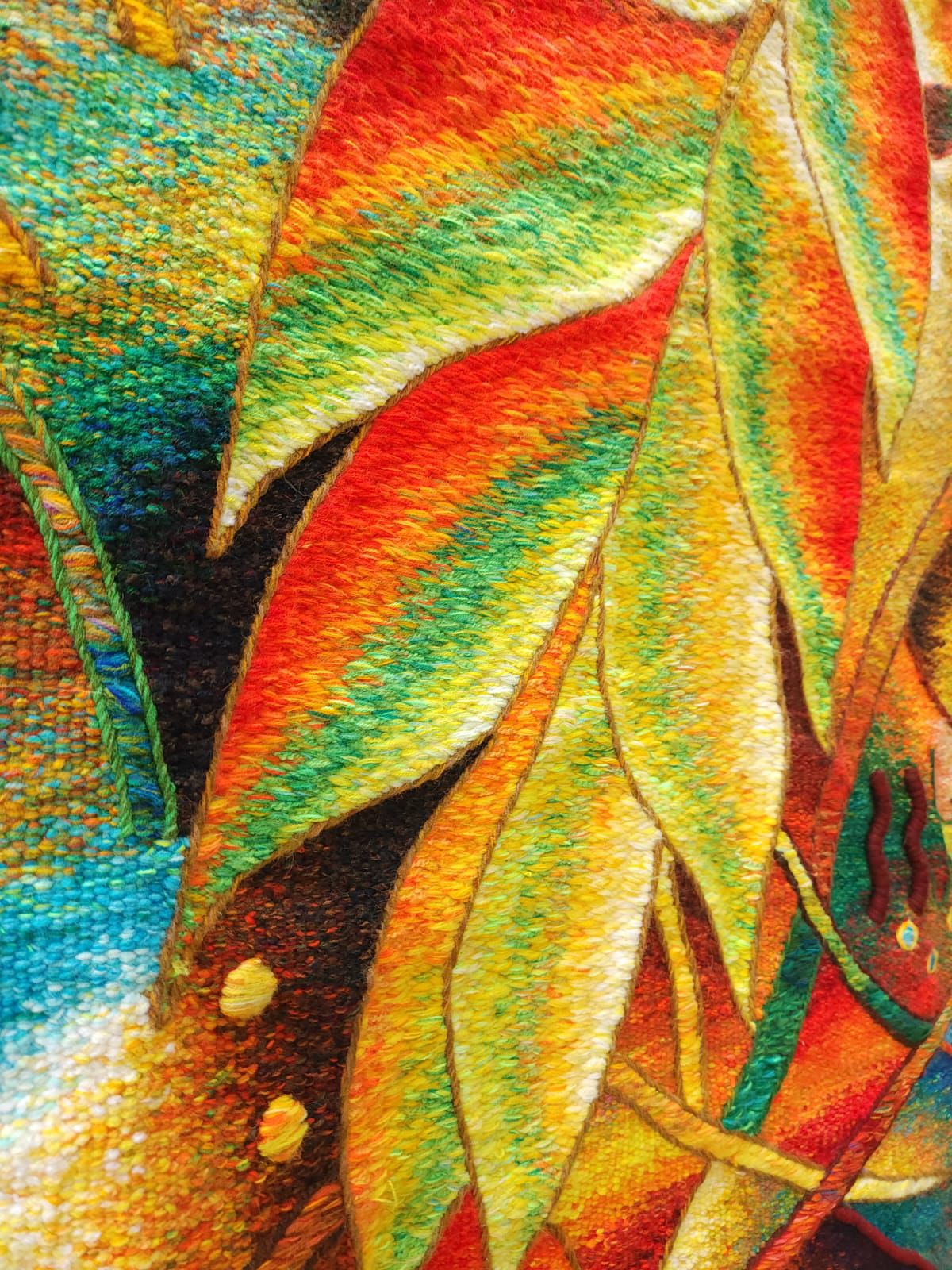 Hand Woven Alpaca Fiber Tapestry " Bird Of Paradise" By Constantino Laura PP8371
