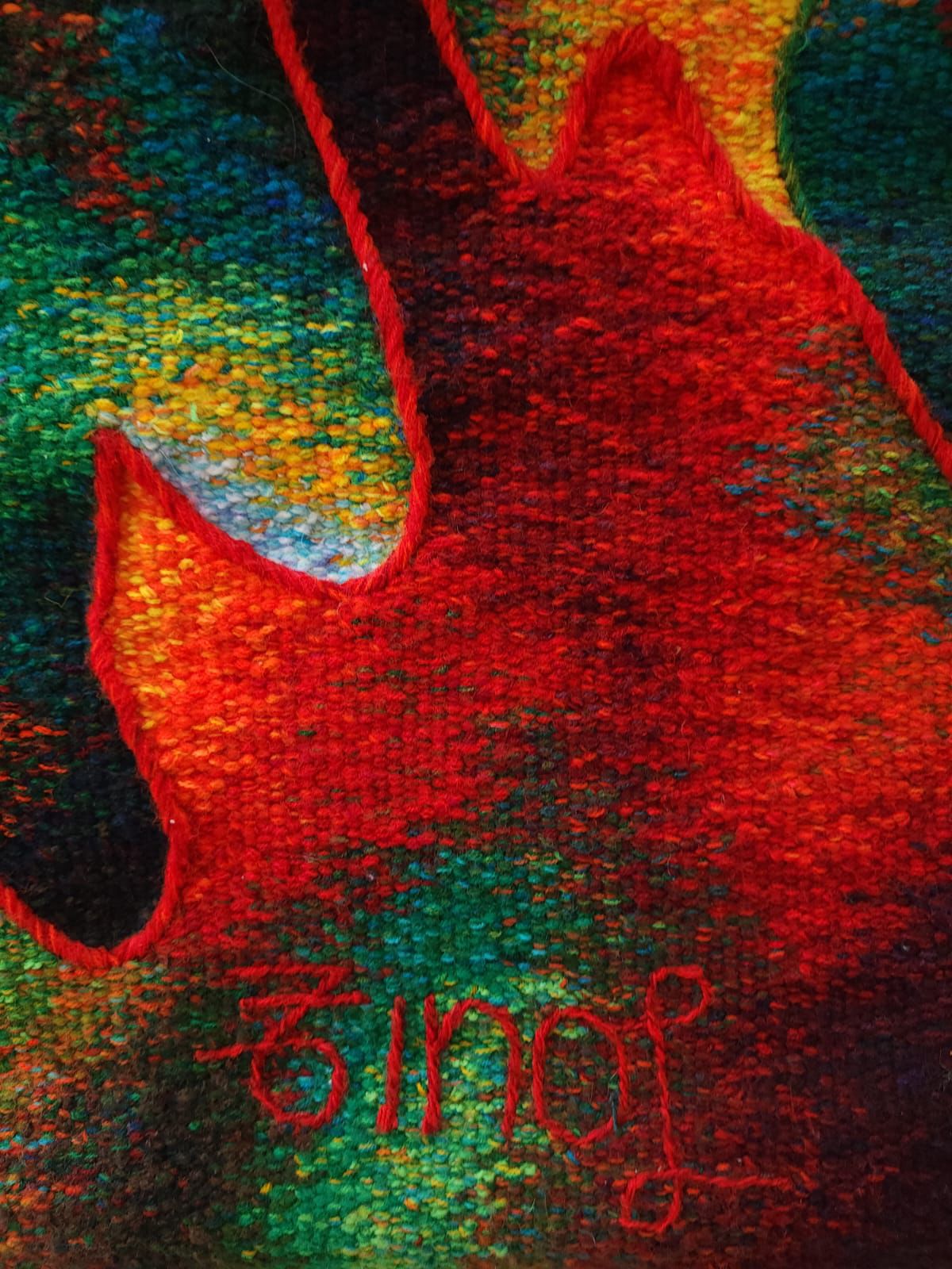 Hand Woven Alpaca Fiber Tapestry " Bird Of Paradise" By Constantino Laura PP8371