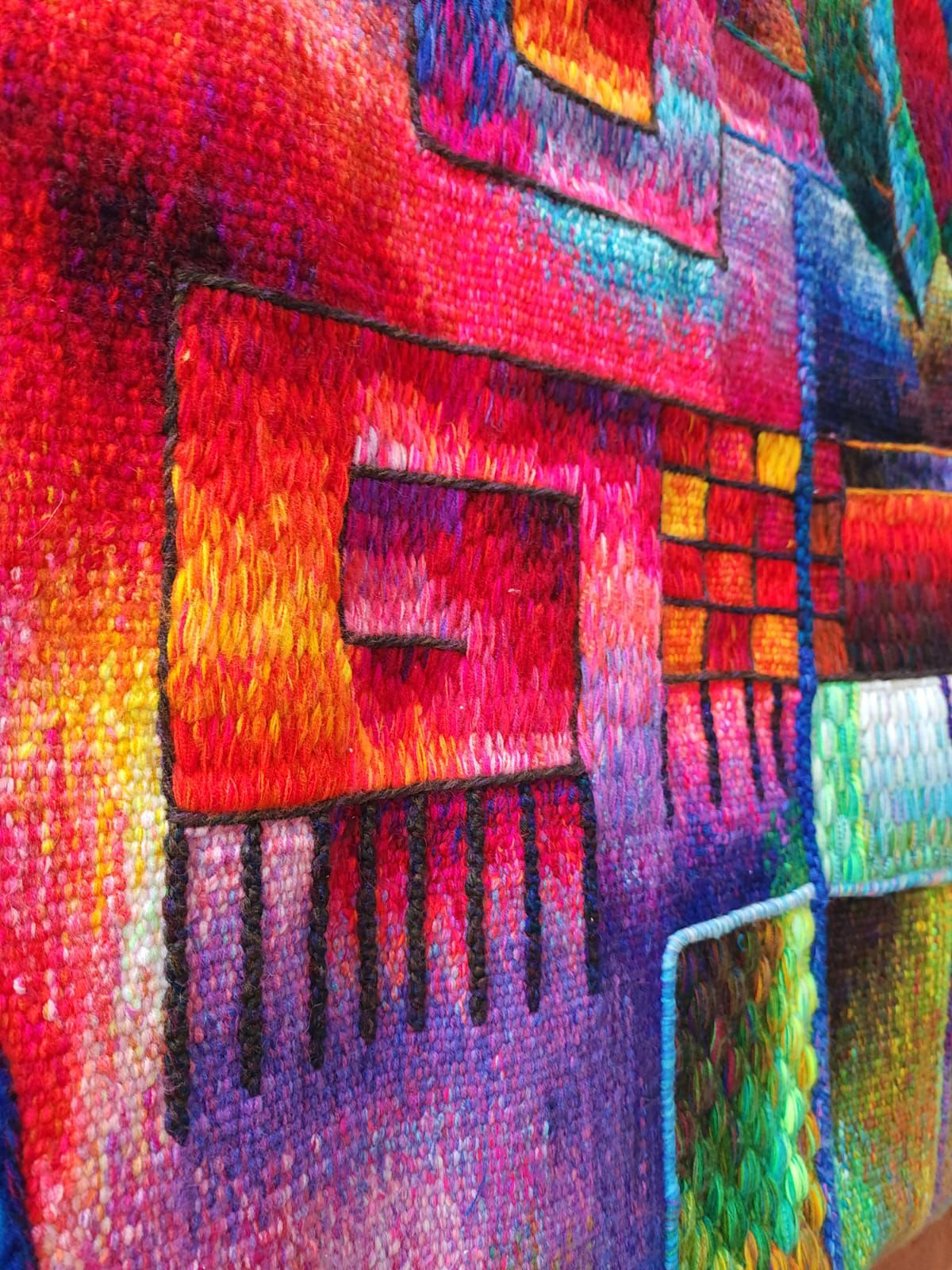 Hand Woven Alpaca Fiber Tapestry " Ancestral Wisdom IV" By Constantino Laura PP8372
