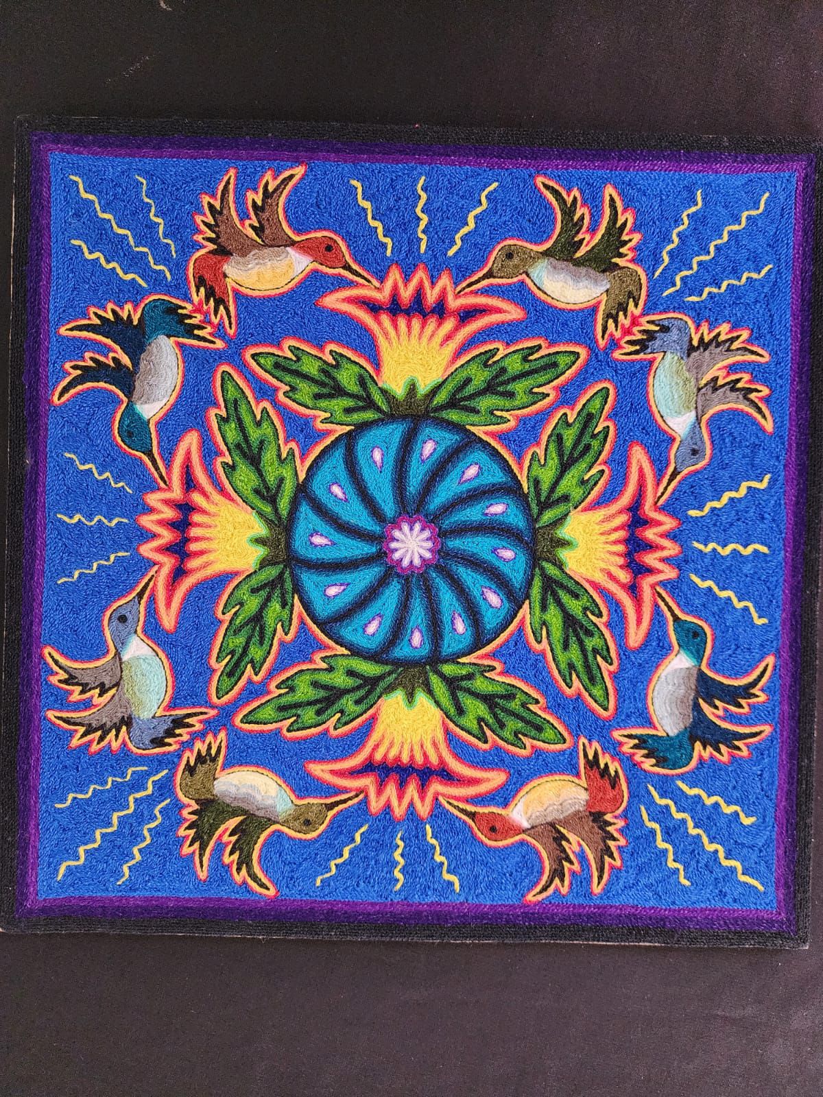 Huichol Indian Yarn Painting by Samuel Hernandez PP8374