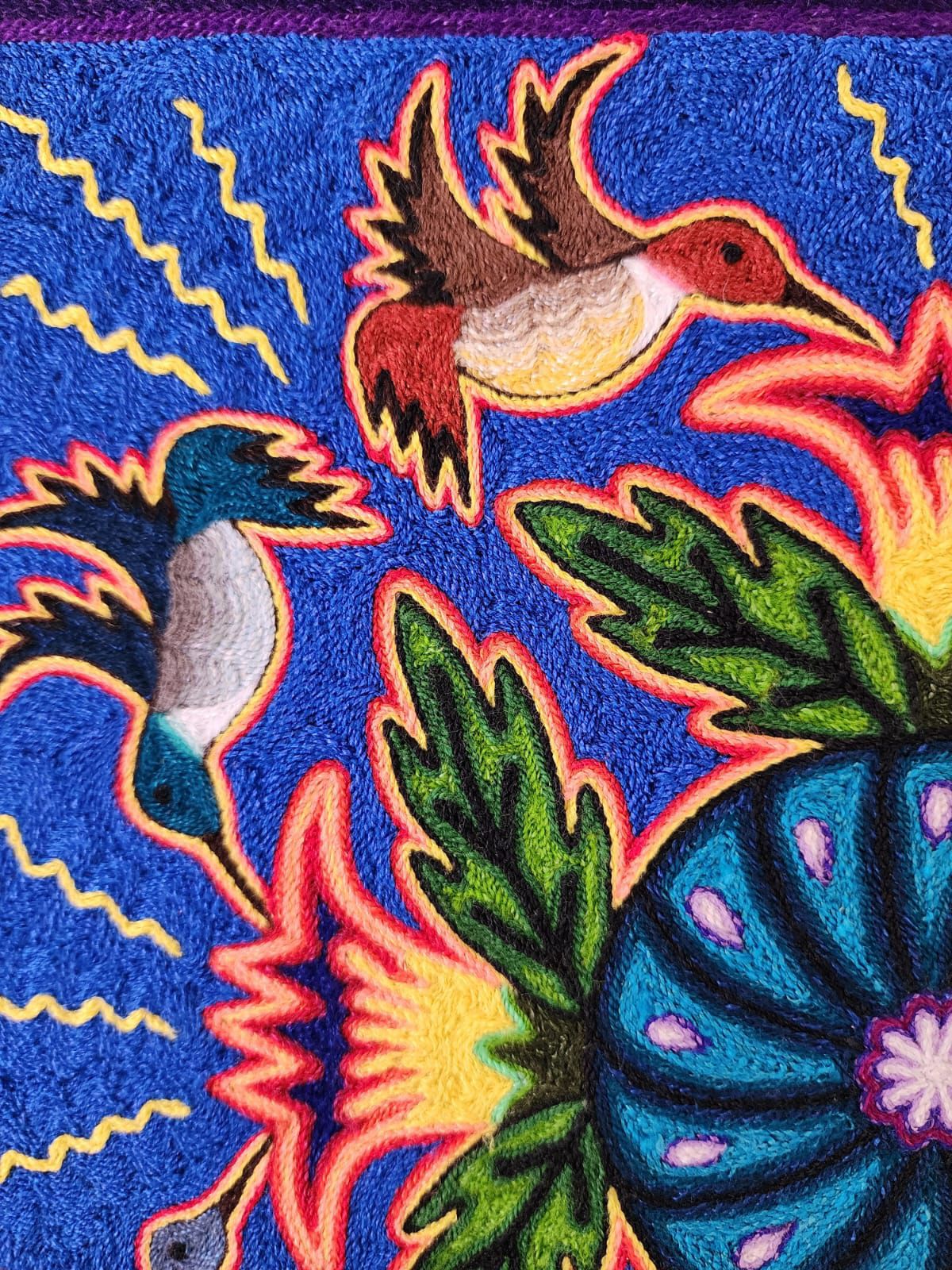 Huichol Indian Yarn Painting by Samuel Hernandez PP8374