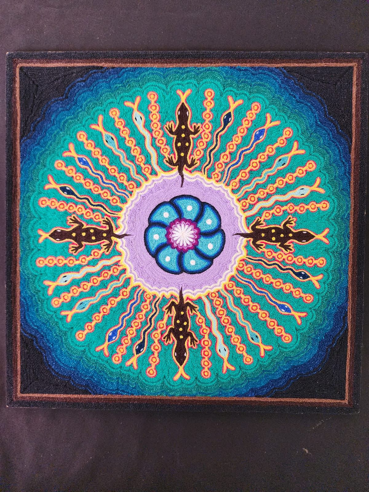 Huichol Indian Yarn Painting by Samuel Hernandez PP8378