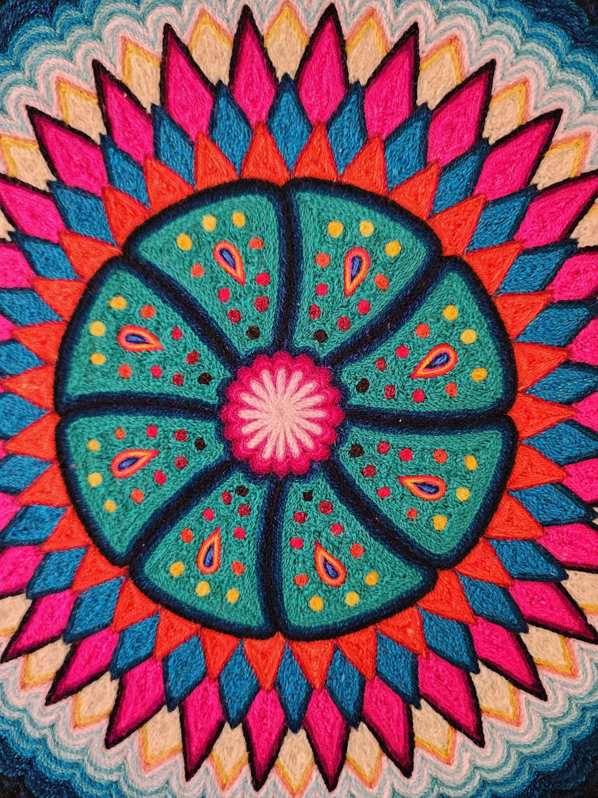 Huichol Indian Yarn Painting by Samuel Hernandez PP8379