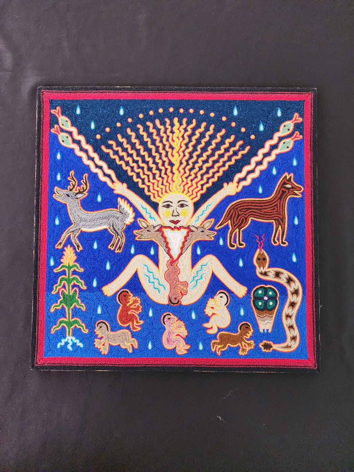 Huichol Indian Yarn Painting by Samuel Hernandez PP8380