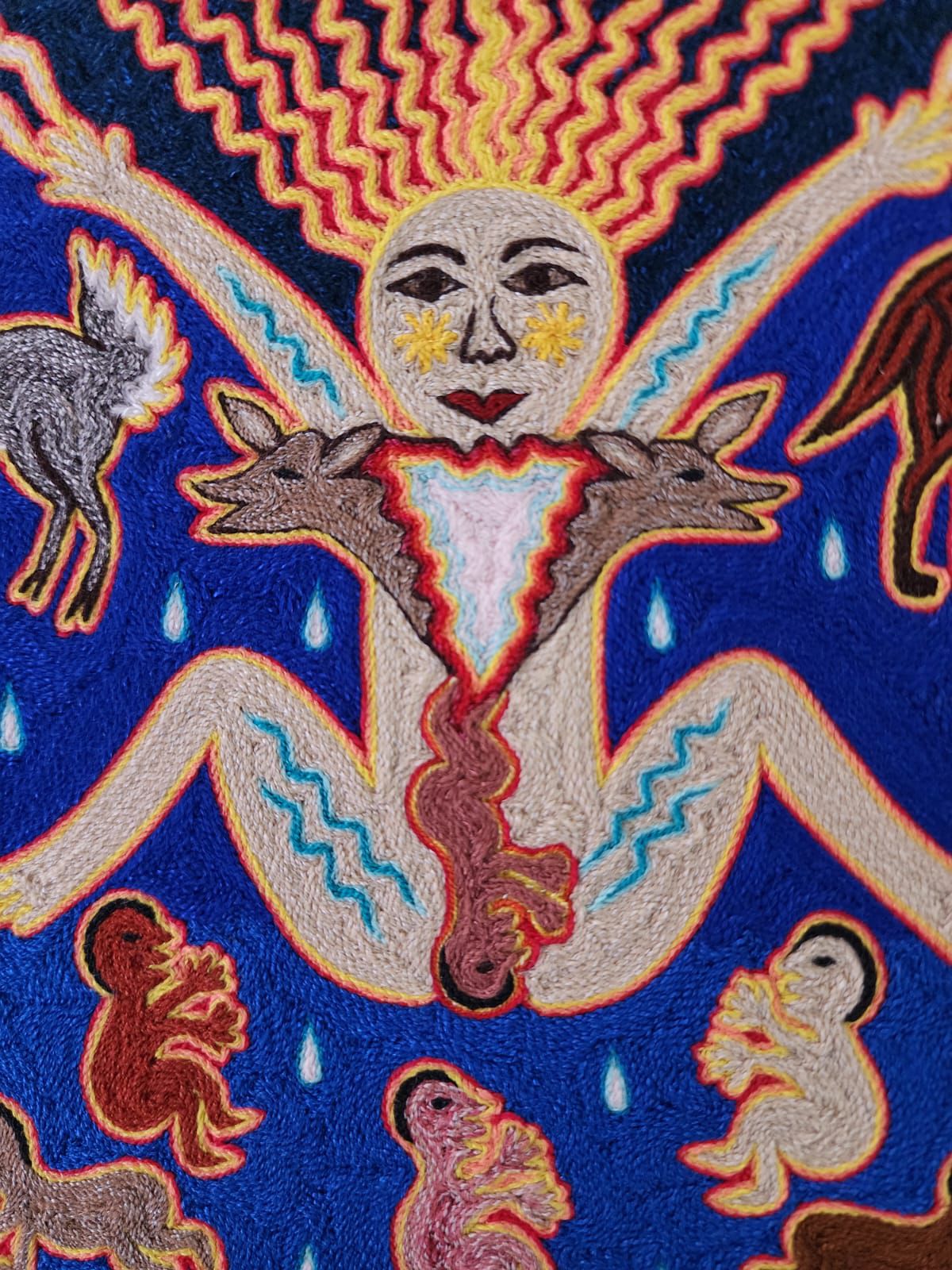 Huichol Indian Yarn Painting by Samuel Hernandez PP8380
