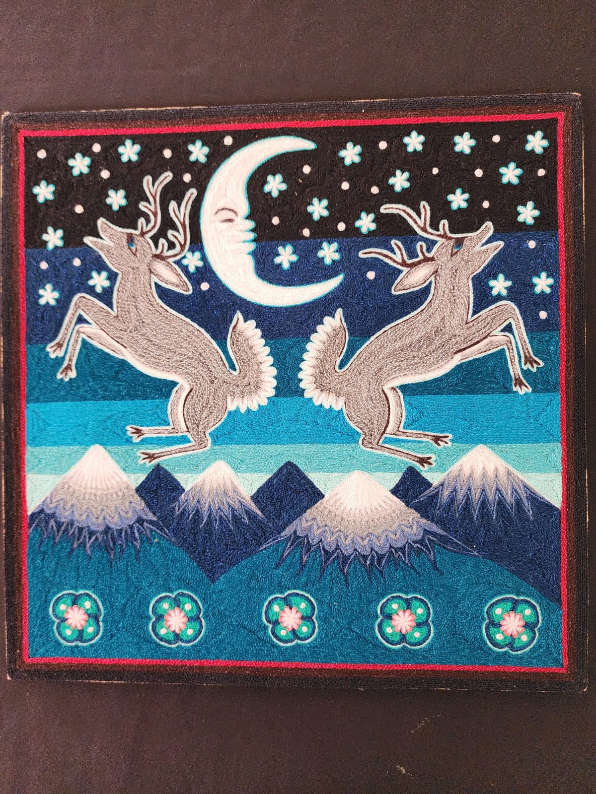Huichol Indian Yarn Painting by Samuel Hernandez PP8381