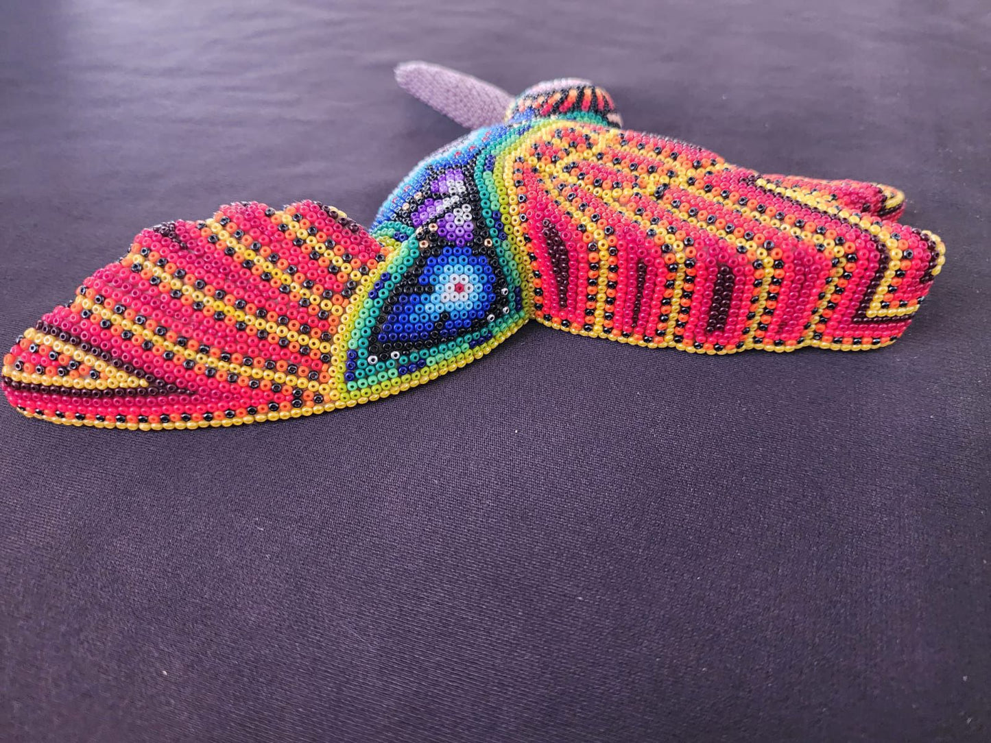 Mexican Huichol Hand Beaded Hummingbird By Isandro Villa Lopez PP8389
