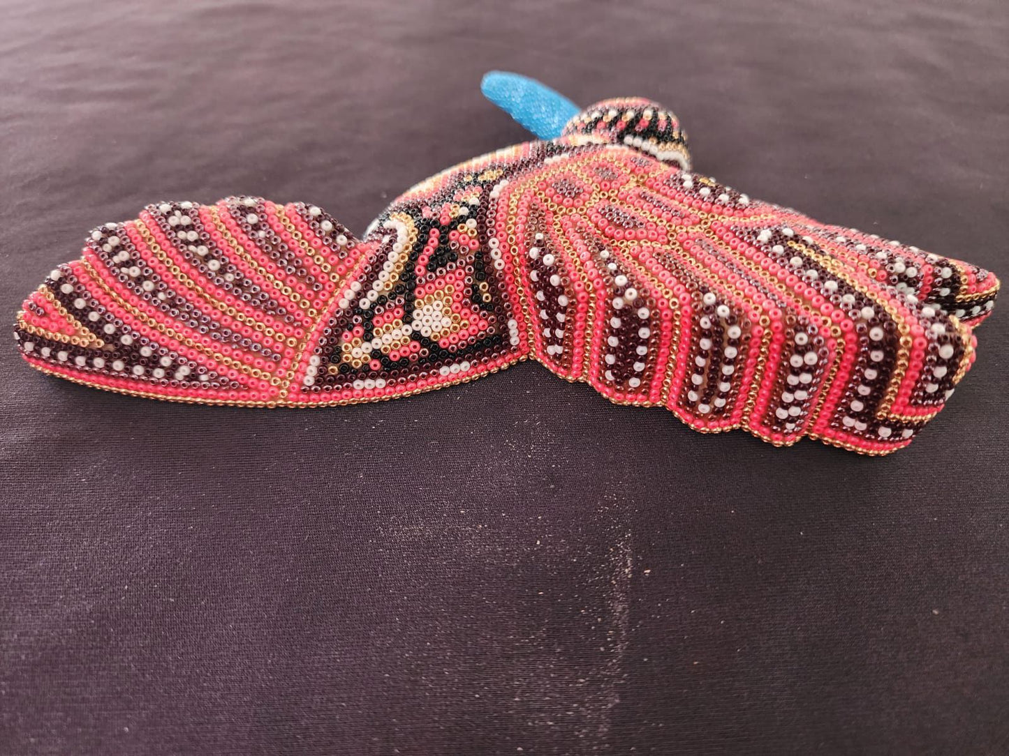 Mexican Huichol Hand Beaded Hummingbird By Isandro Villa Lopez PP8392