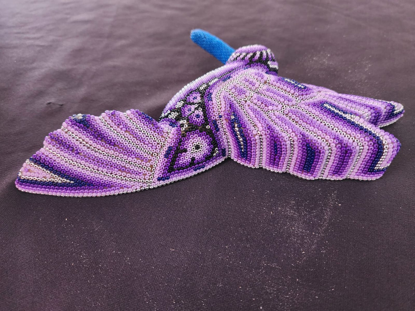Mexican Huichol Hand Beaded Hummingbird By Isandro Villa Lopez PP8393