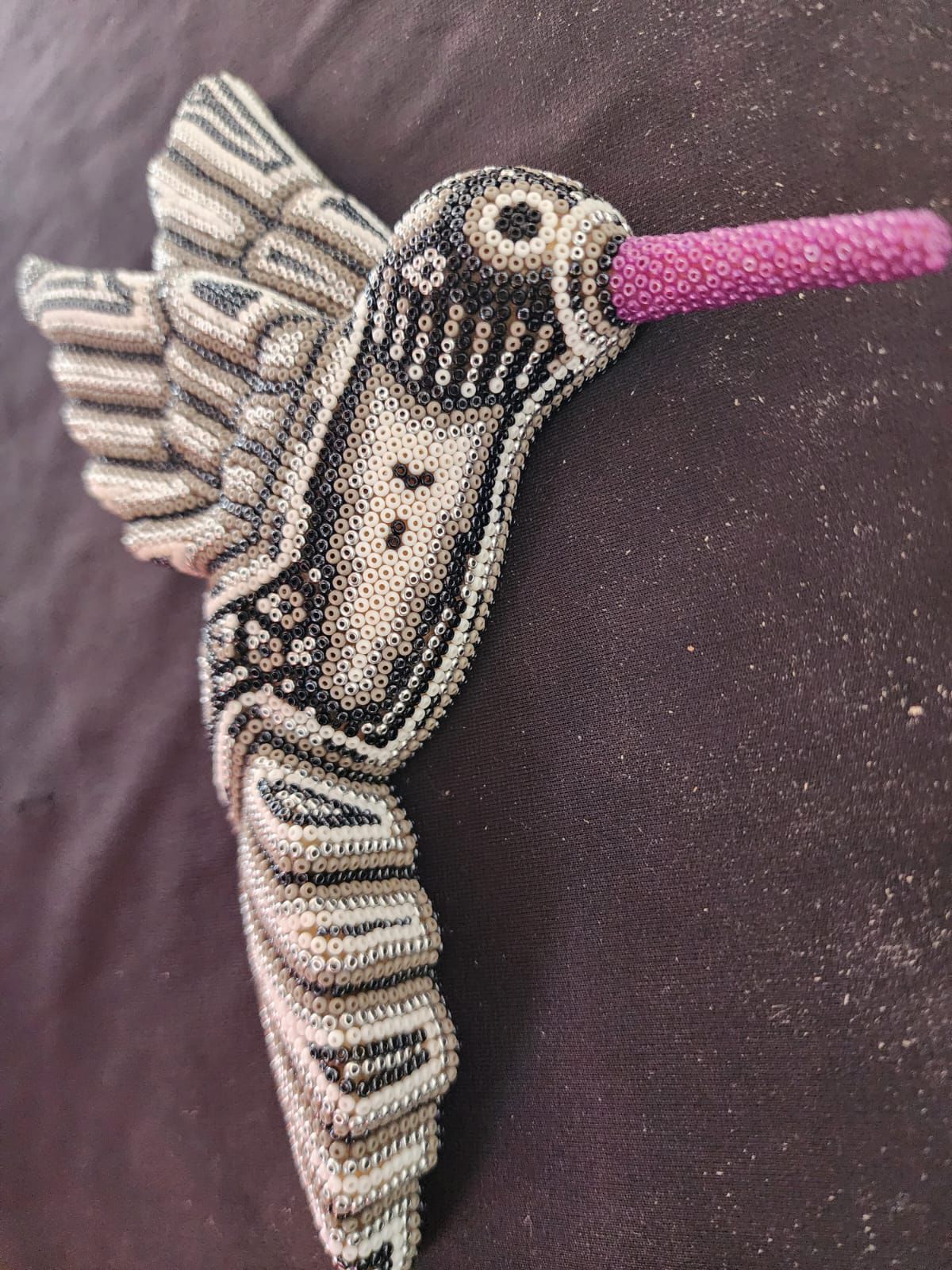 Mexican Huichol Hand Beaded Hummingbird By Isandro Villa Lopez PP8395