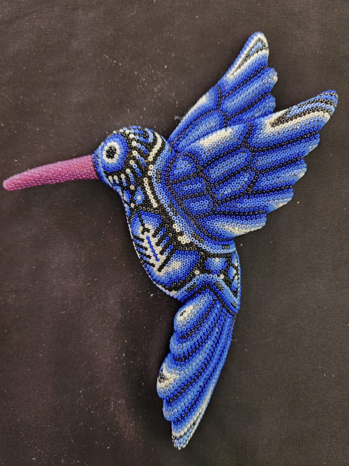 Mexican Huichol Hand Beaded Hummingbird By Isandro Villa Lopez PP8397