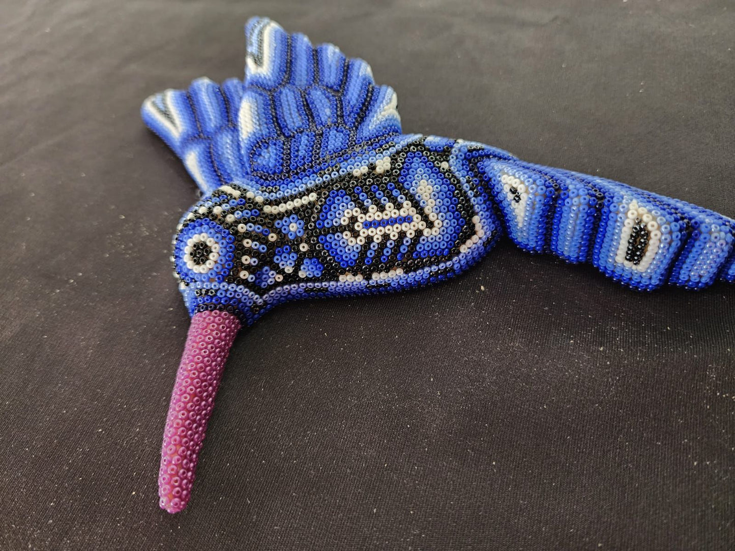 Mexican Huichol Hand Beaded Hummingbird By Isandro Villa Lopez PP8397
