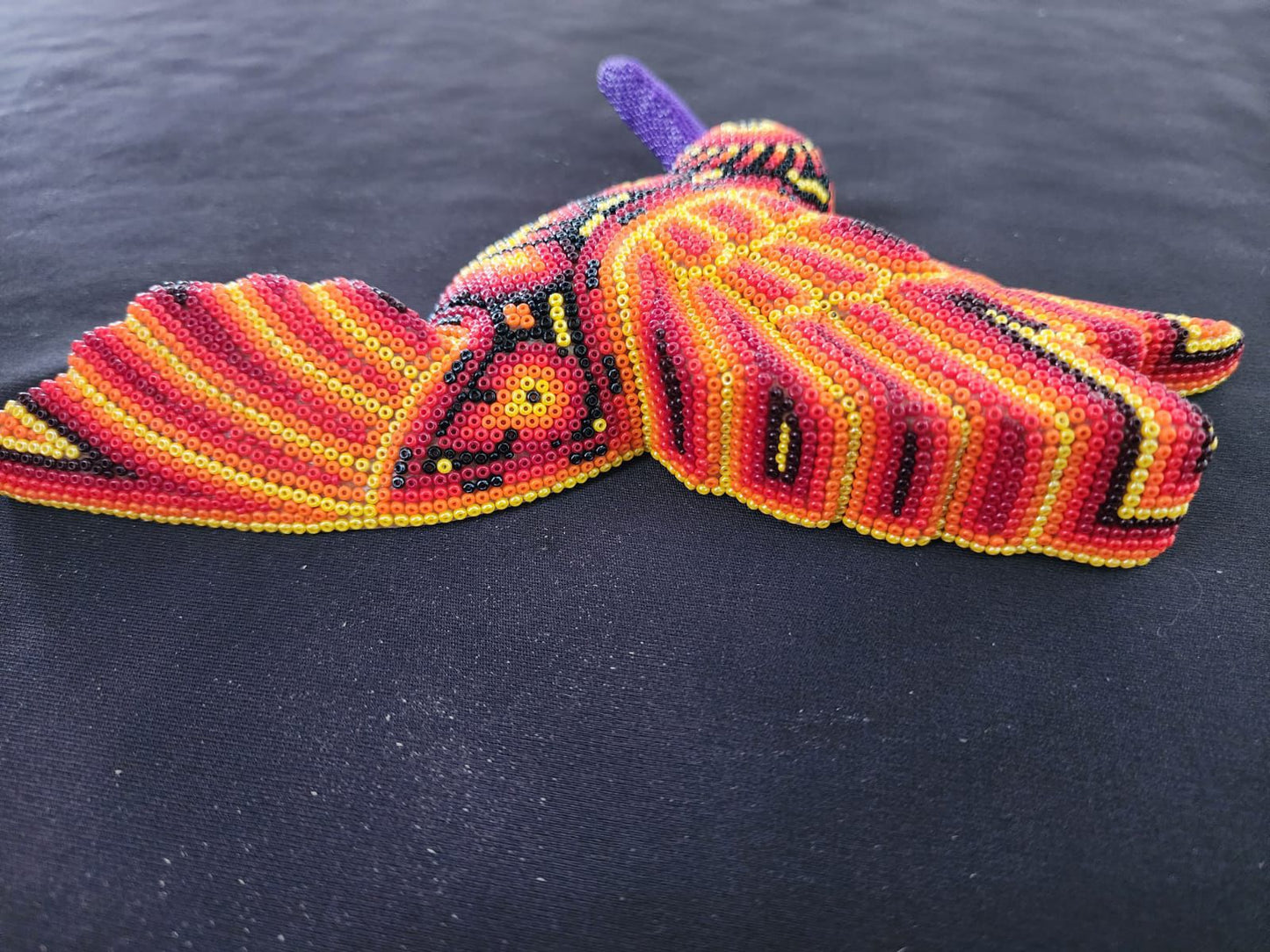 Mexican Huichol Hand Beaded Hummingbird By Isandro Villa Lopez PP8398