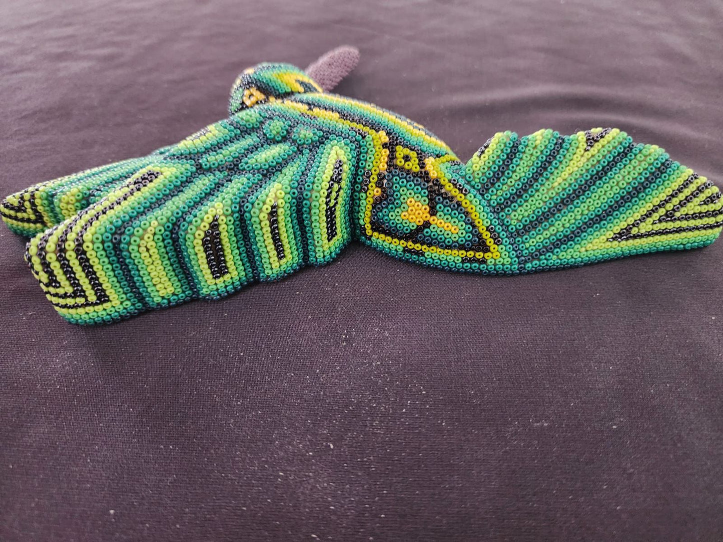 Mexican Huichol Hand Beaded Hummingbird By Isandro Villa Lopez PP8399