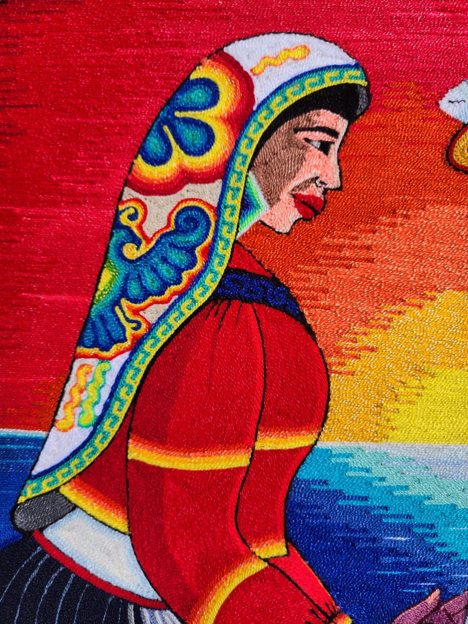 Huichol Mexican Folk Art Yarn Painting by Neikame PP8434 Oaxaca