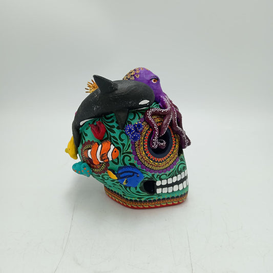 Day Of the Dead Ceramics Ocean Skull By Alfonso Castillo PP8469