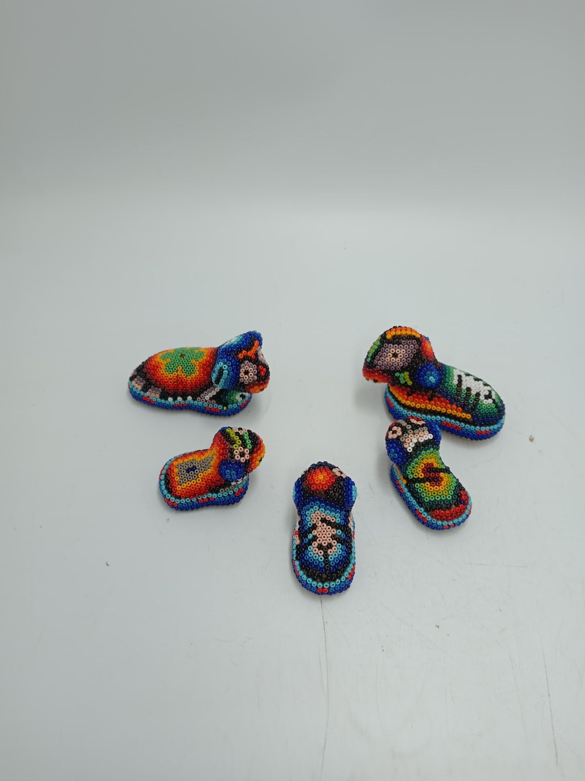 Hand Beaded Huichol Mexican Folk Art Nativity Set By Honorio Villa Lopez PP8483