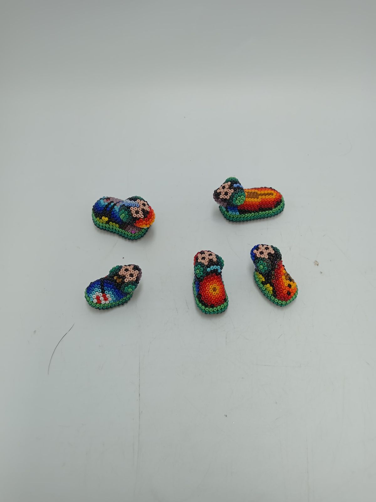 Hand Beaded Huichol Mexican Folk Art Nativity Set By Honorio Villa Lopez PP8485