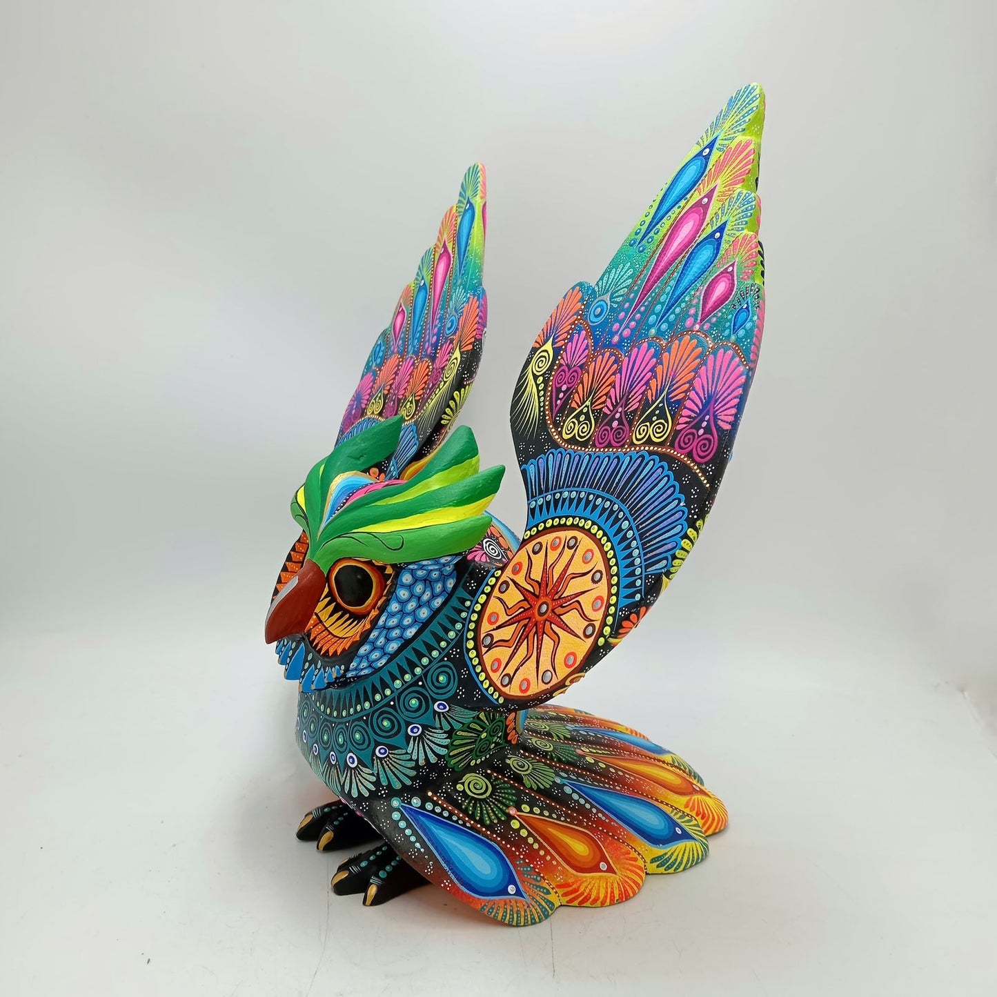 Mexican Folk Art Oaxacan Wood Carving Alebrije Hand Made, Owl By Luis Sosa PP8506