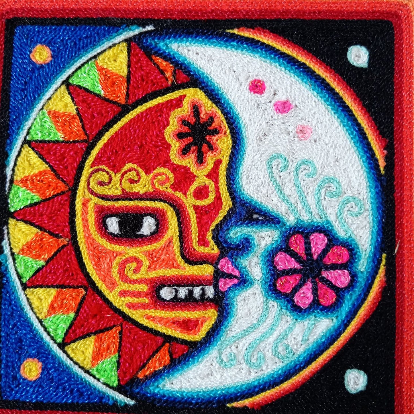 Huichol Mexican Folk Art Yarn Painting by Neikame PP8518