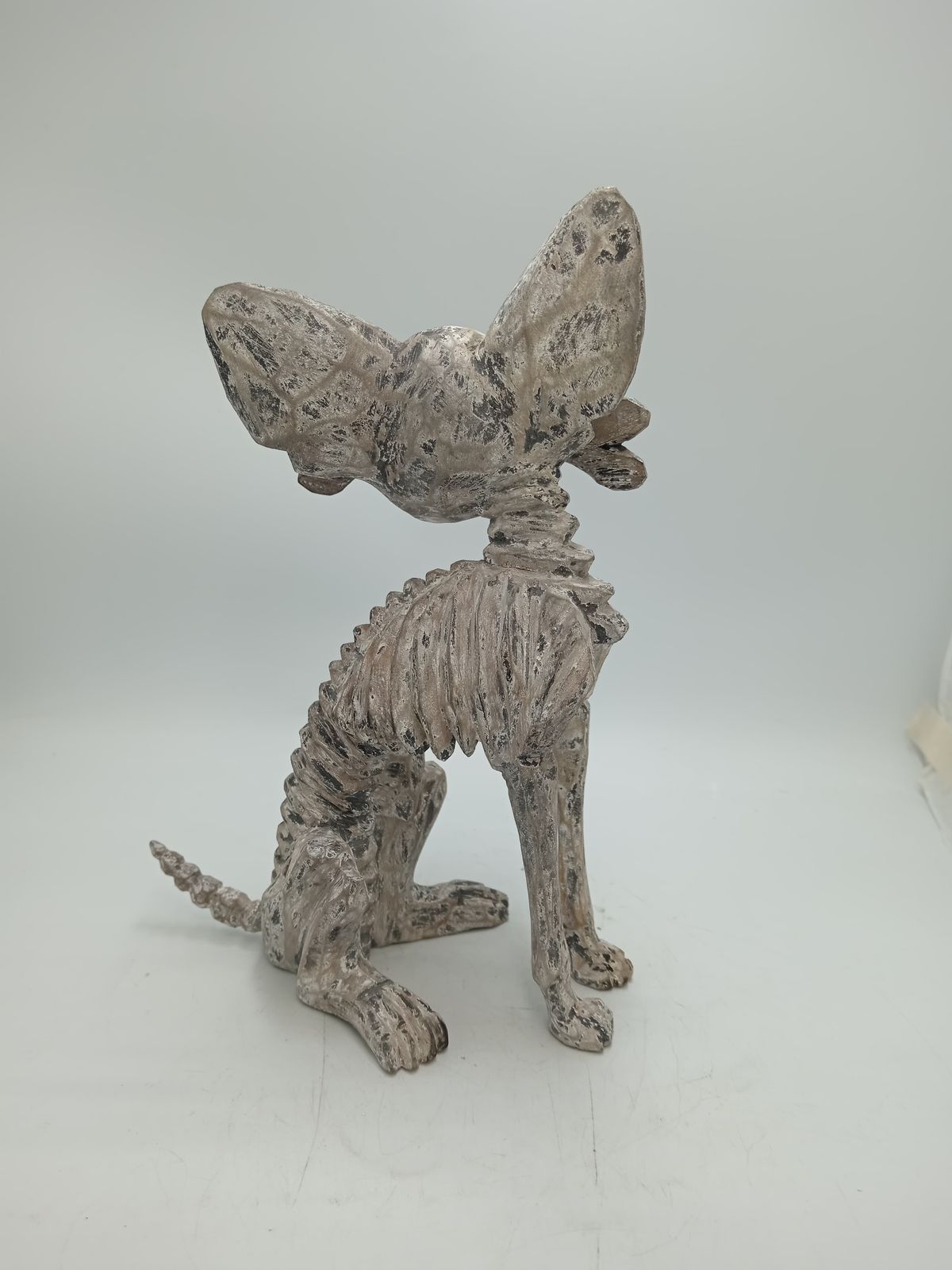 Beutiful Oaxacan Wood Carving Skeleton Dog, By Alejandrino Fuentes PP8530