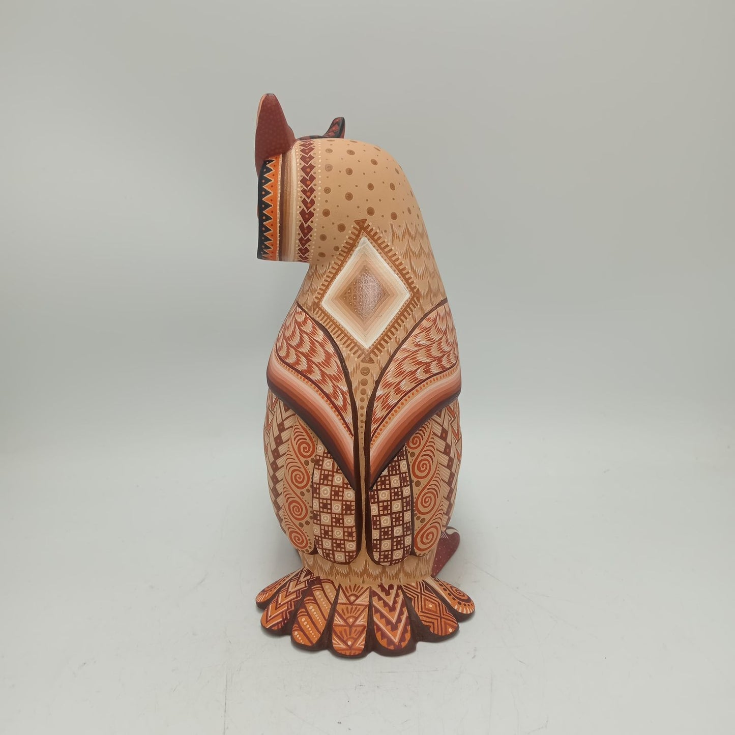 Mexican Oaxacan Wood Carving Owl By Julia Fuentes PP8549