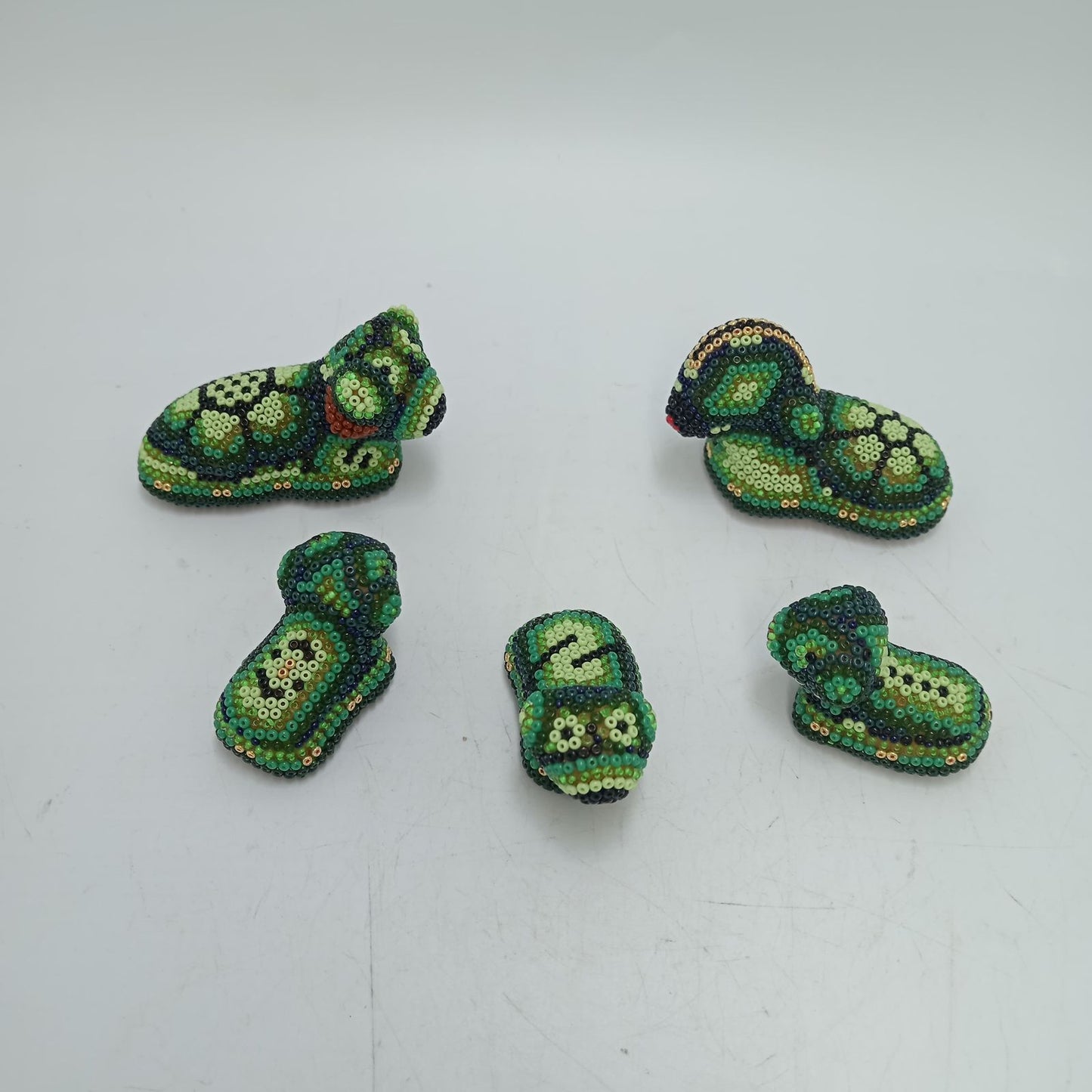 Hand Beaded Huichol Mexican Folk Art Nativity Set By Mayola Villa PP8579