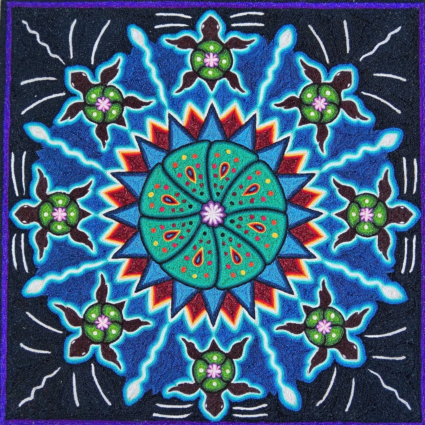 Huichol Indian Yarn Painting by Samuel Hernandez PP8570