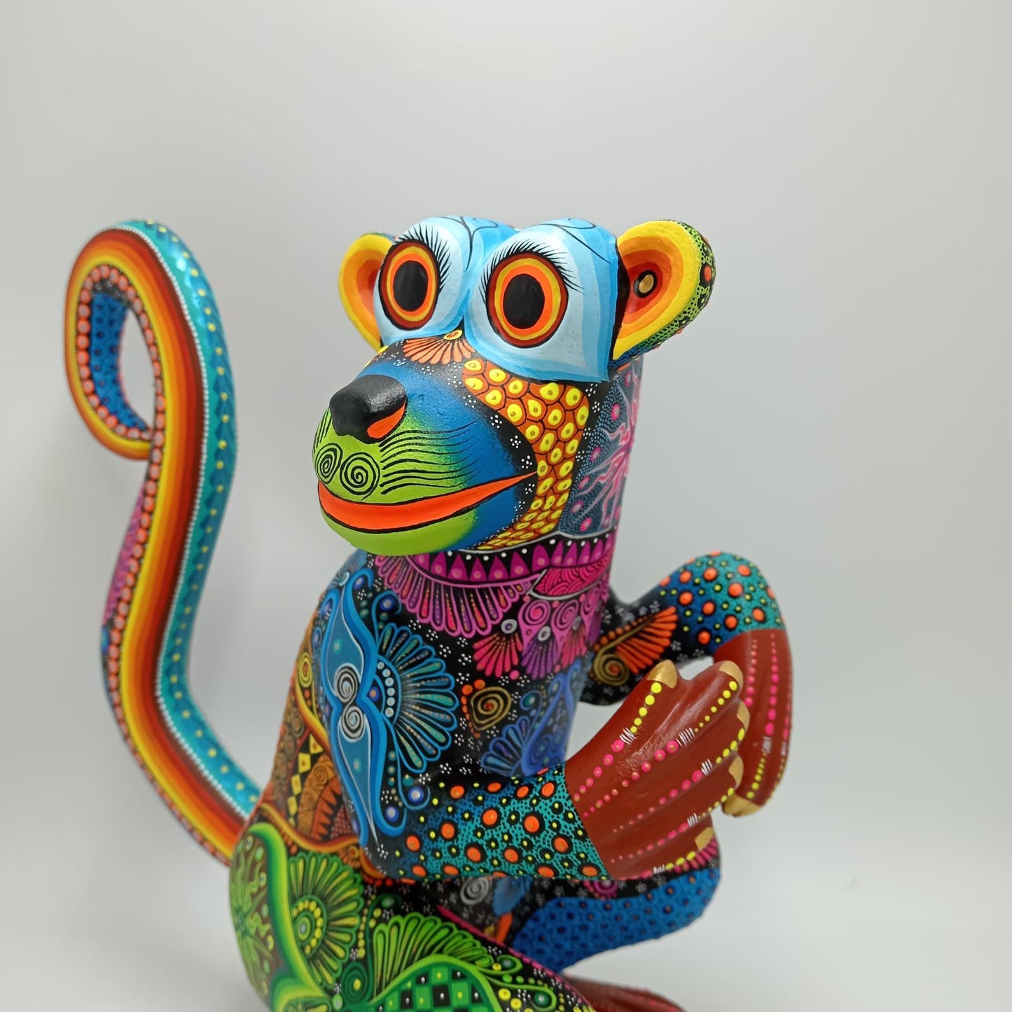 Mexican Folk Art Oaxacan Wood Carving Alebrije Hand Made, Monkey By Luis Sosa PP8658